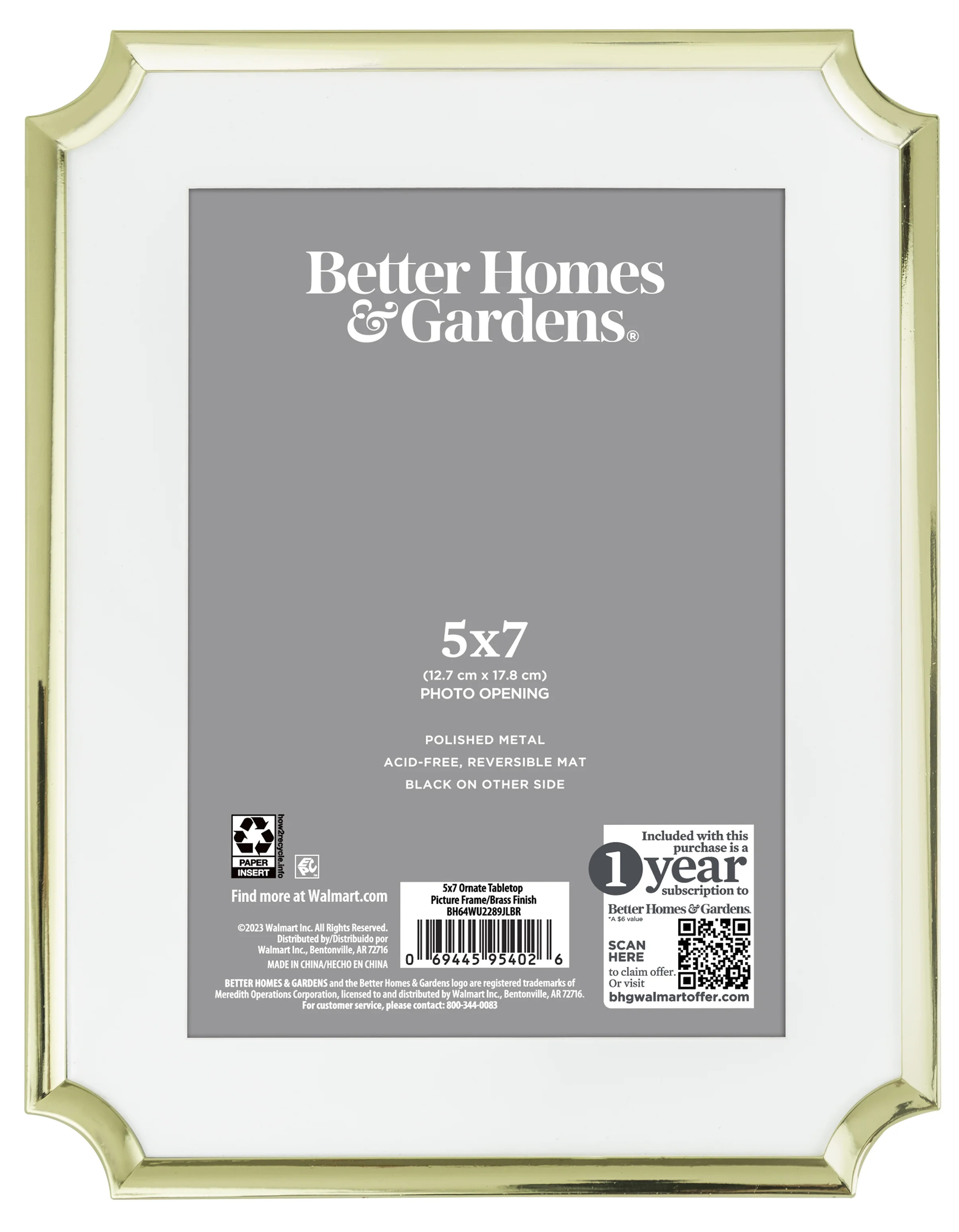 Better Homes & Gardens 7x9 Matted to 5x7 Ornate Tabletop Picture Frame, Gold | Walmart (US)