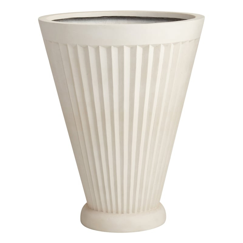 White Fluted Florence Outdoor Planter, Extra Large | At Home