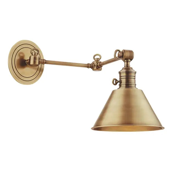 Hudson Valley Garden City Aged Brass Swing Arm Wall Sconce | Bed Bath & Beyond