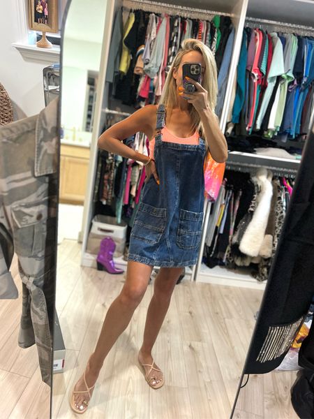 Wearing XS in overall dress. Would also be cute with cowgirl boots for a country concert. 🧡🤠

#LTKstyletip #LTKfindsunder100 #LTKFestival