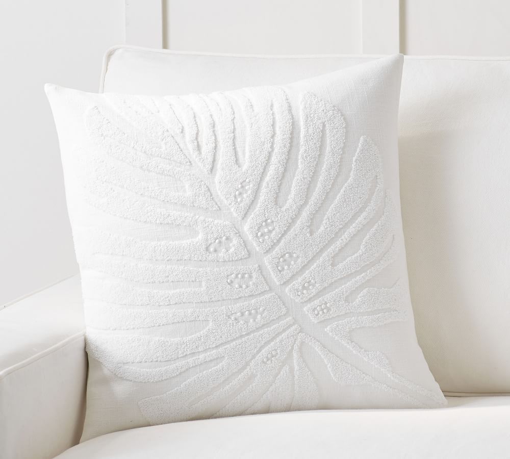 Tonal Palette Palm Pillow Collection - Neutrals | Pottery Barn (US)