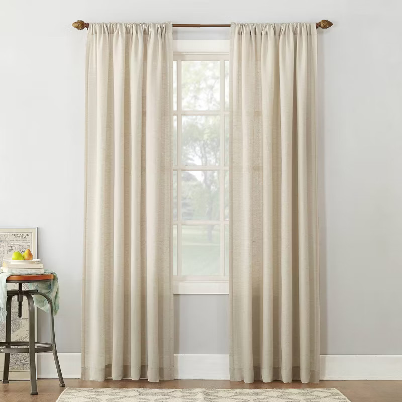 Linen Blend Textured Sheer Rod Pocket Curtain Panel - No. 918 | Target