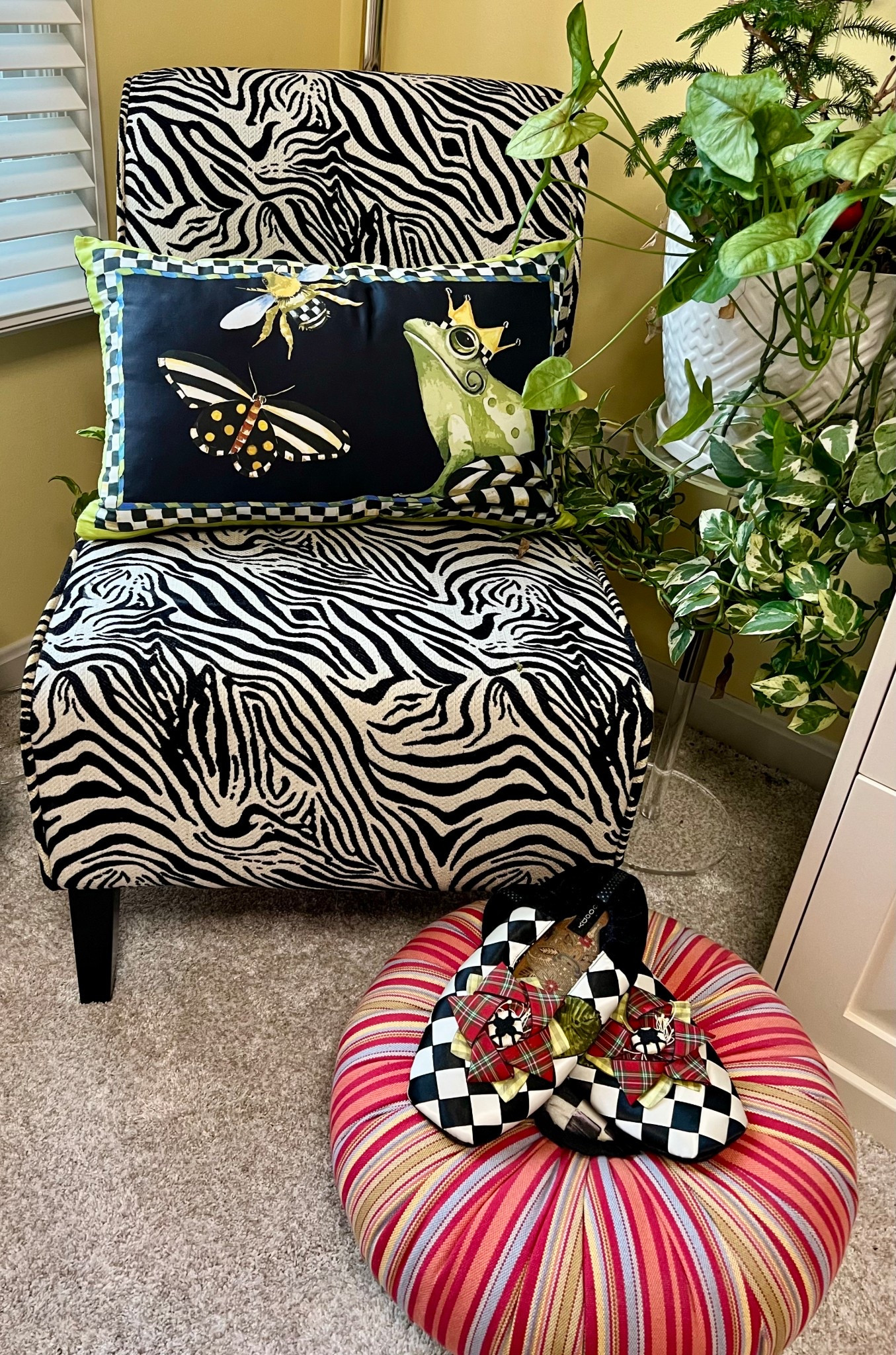 Spring is springing in all the rooms over here. Love this whimsical frog pillow & tuffet from MacKenzie Childs it adds such color and a pop of spring to the corner of the guest bedroom   

#LTKHome #LTKSeasonal