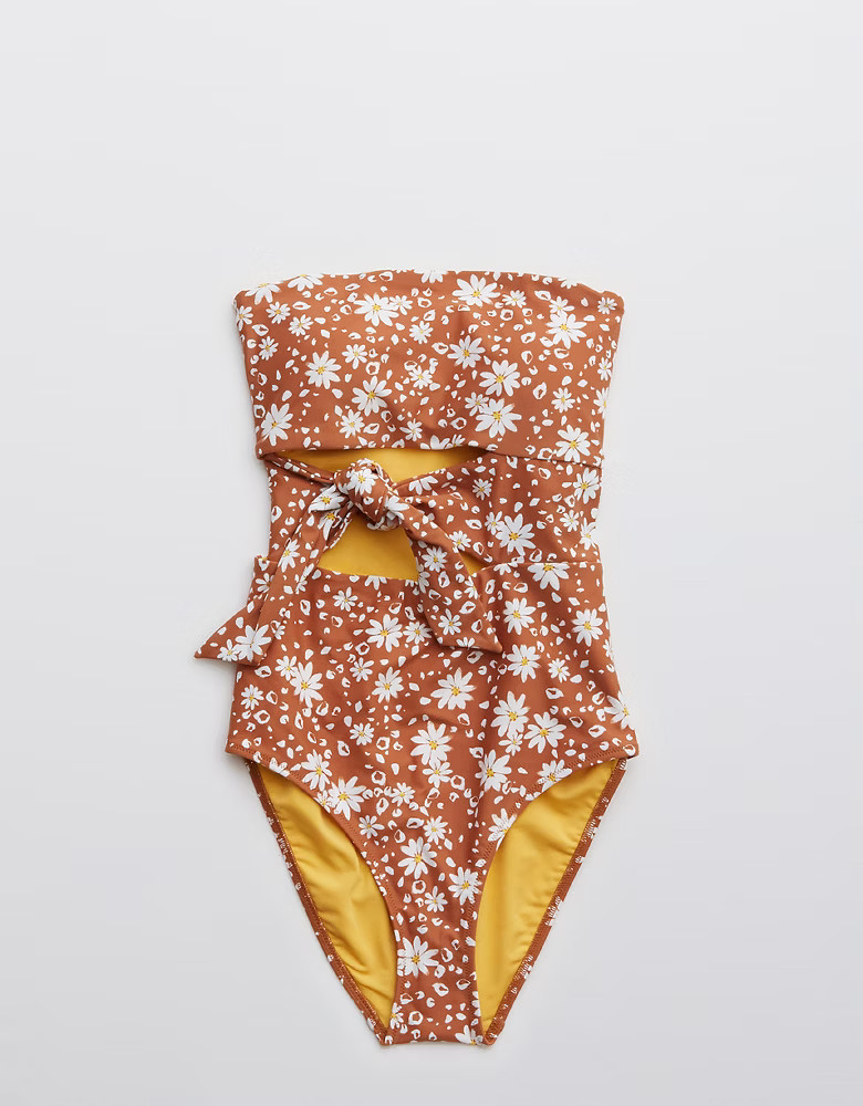Aerie Wrap Bandeau One Piece Swimsuit | American Eagle Outfitters (US & CA)