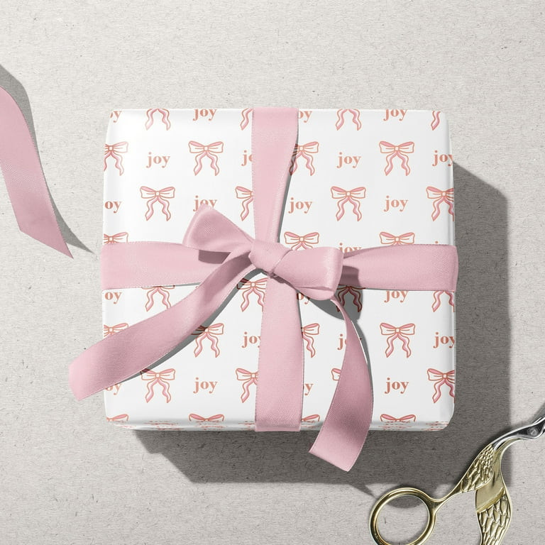 White and Rose Gold Premium Foil Bows Christmas Wrapping Paper, 25 sq ft, by Holiday Time | Walmart (US)