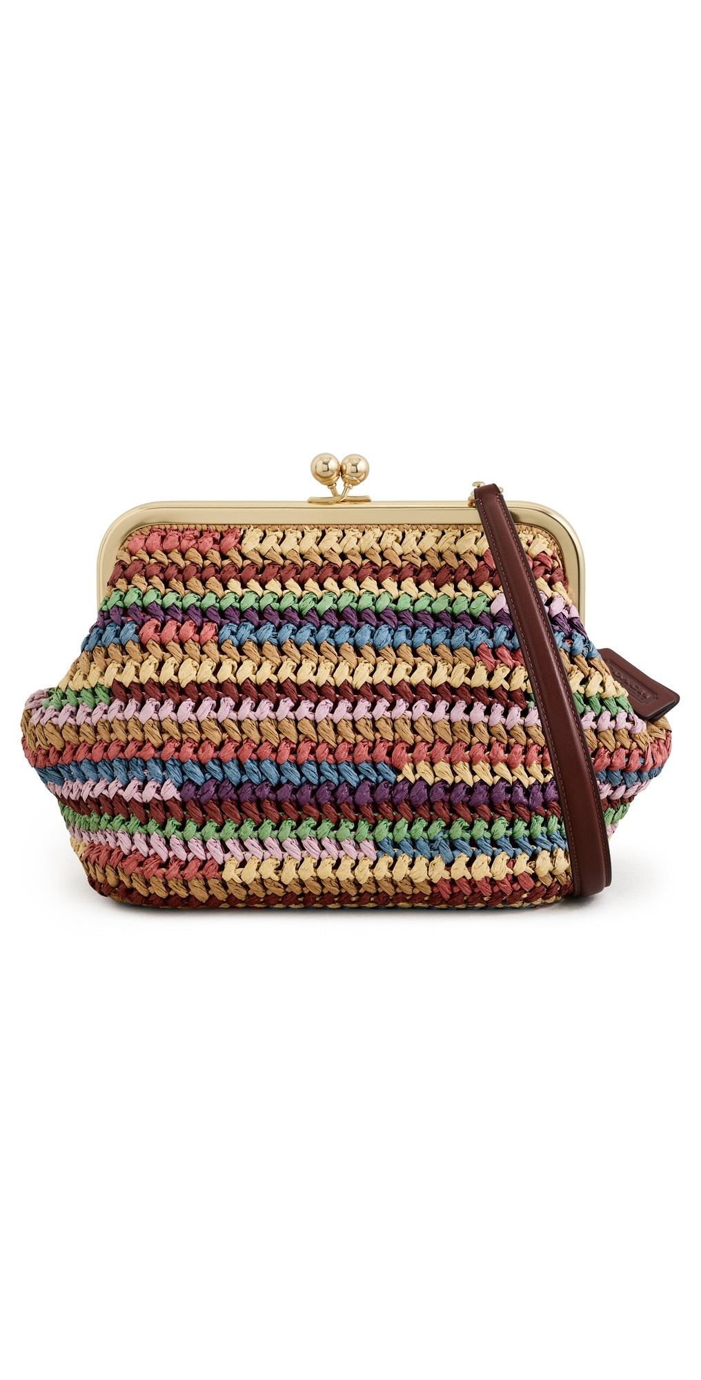 Coach Large Weave Straw Kisslock Frame Bag 27 Multi One Size | Shopbop