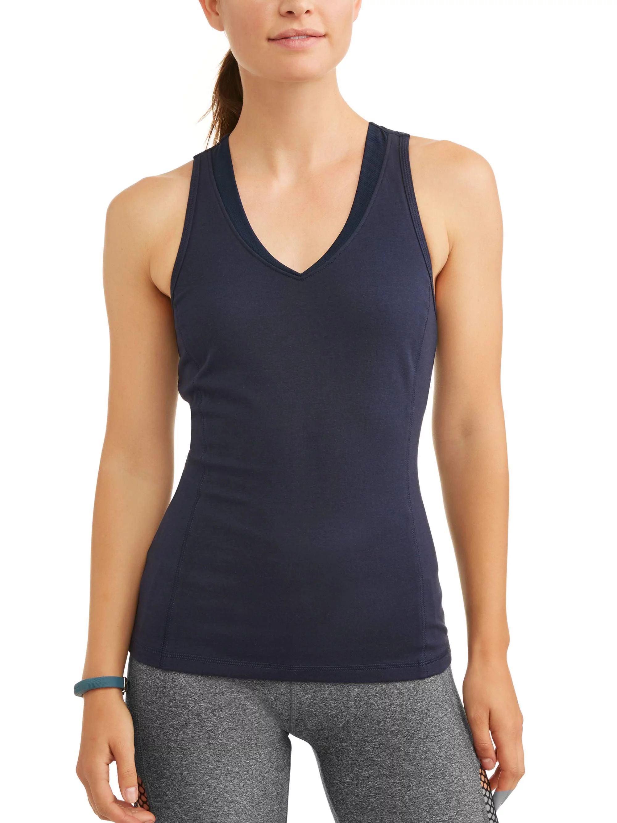 Athletic Works Women's V-Neck Racerback Tank Top with Back Mesh, Sizes S-XXL | Walmart (US)