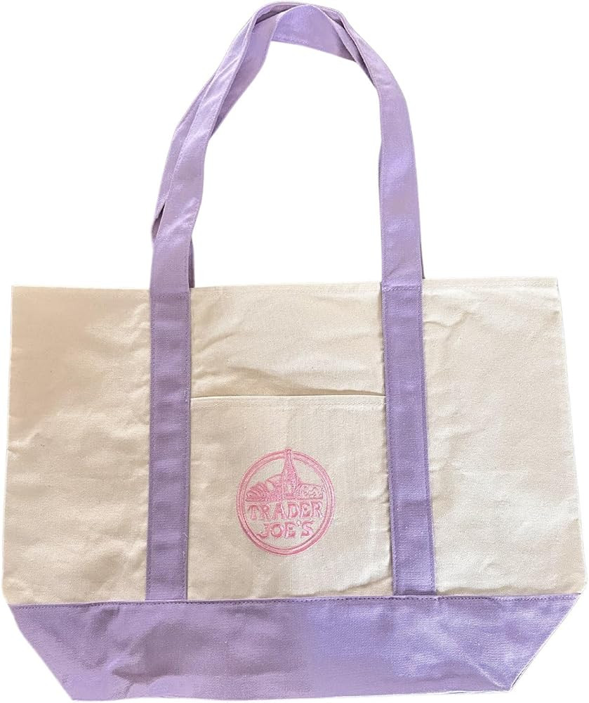 Trader Joe's Large Canvas Tote Bag Pastel Lavender (Purple) 2026 | Amazon (US)