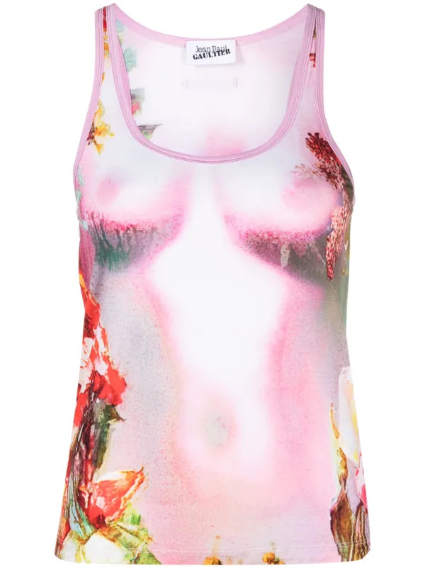 Body Flower trompe l'oeil-print tank top | Farfetch Global