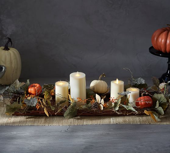 Harvest Pumpkin Candle Basket | Pottery Barn (US)