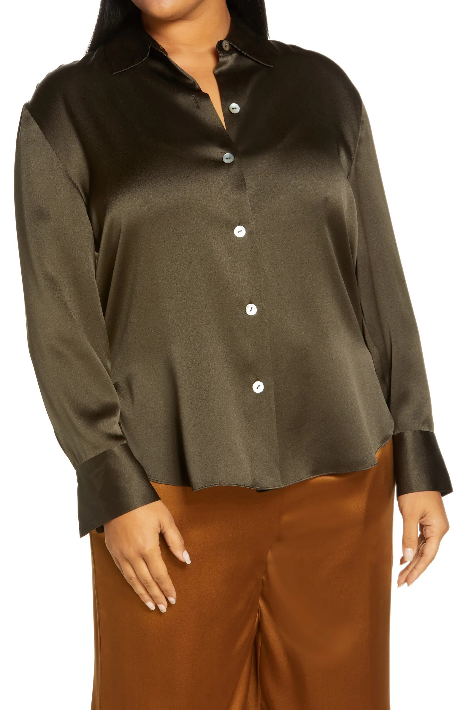 Relaxed Button-Up Silk Blouse | Nordstrom