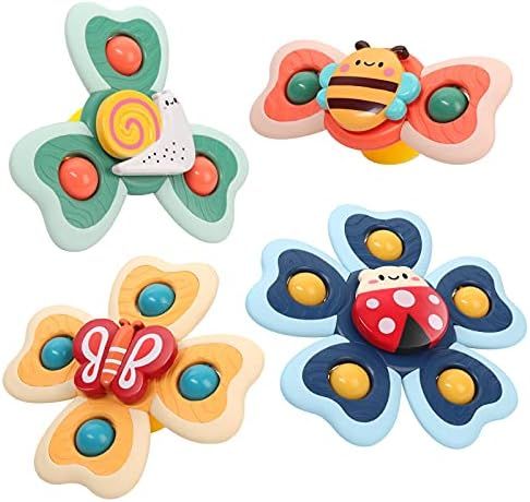 3PCS Suction Cup Pop up Fidget Spinner Toys for 1 2 Year Old Boys and Girls|Spinning Top Baby Toy... | Amazon (US)