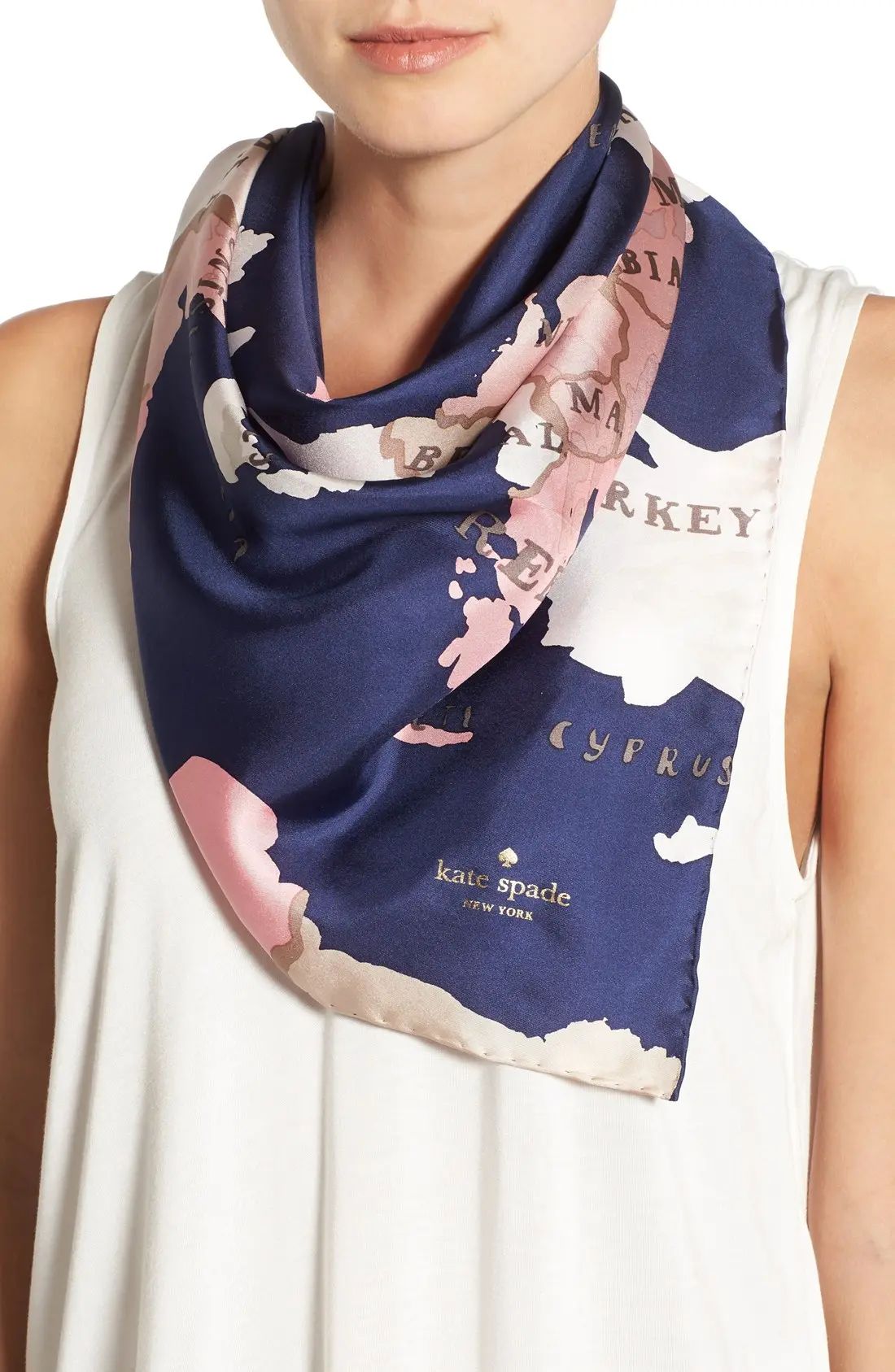 kate spade new york 'going places' silk scarf | Nordstrom