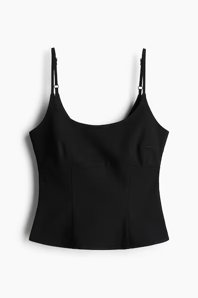 H & M - Corset-Style Camisole Top - Black | H&M (US + CA)