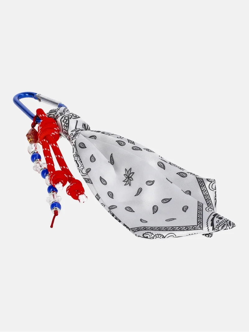No Boundaries Women's Americana Bag Charm, White Bandana | Walmart (US)