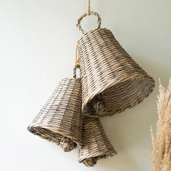 Willow Woven Christmas Bell Set of 3 | Paynes Gray