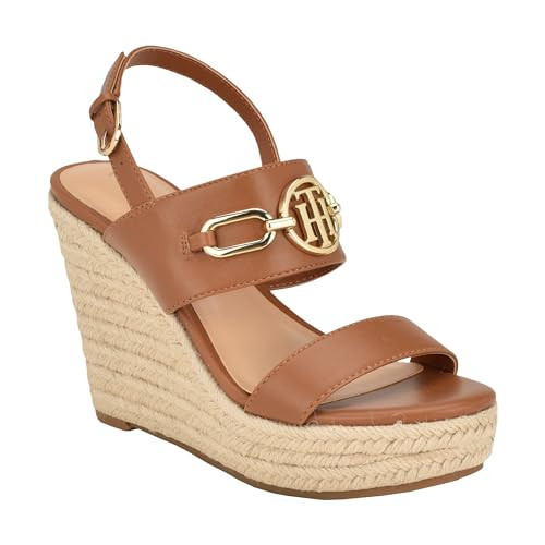Tommy Hilfiger Women's Khari Wedge Sandal, British Tan 210, 9 | Amazon (US)
