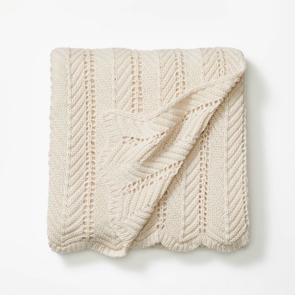 Herringbone Pointelle Throw Blanket - Threshold™ designed with Studio McGee | Target