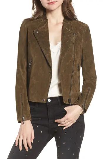 Women's Blanknyc No Limit Suede Moto Jacket, Size X-Large - Green | Nordstrom