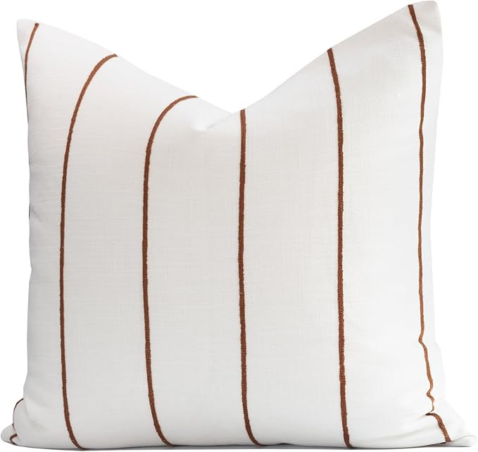 Crumbs Home Modern Farmhouse Fall Linen Indoor Outdoor Throw Pillow Cover Only, 22"x22" Water Rep... | Amazon (US)