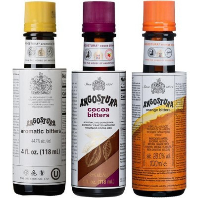 Angostura Bitters Mixed 3 Pack - Aromatic, Orange and Cocoa 4oz Premium Cocktail Bitters for Home and Professional Mixologists | Target