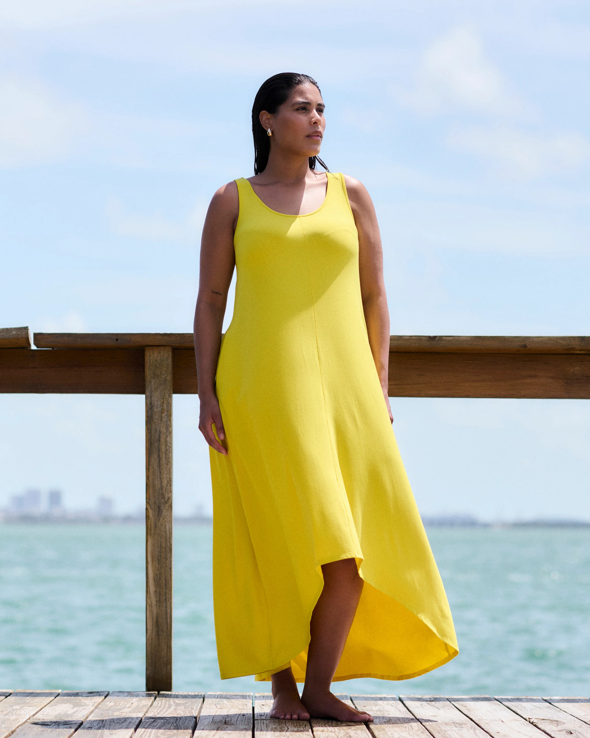 Athena Divine Jersey Dress
   Yellow | Universal Standard