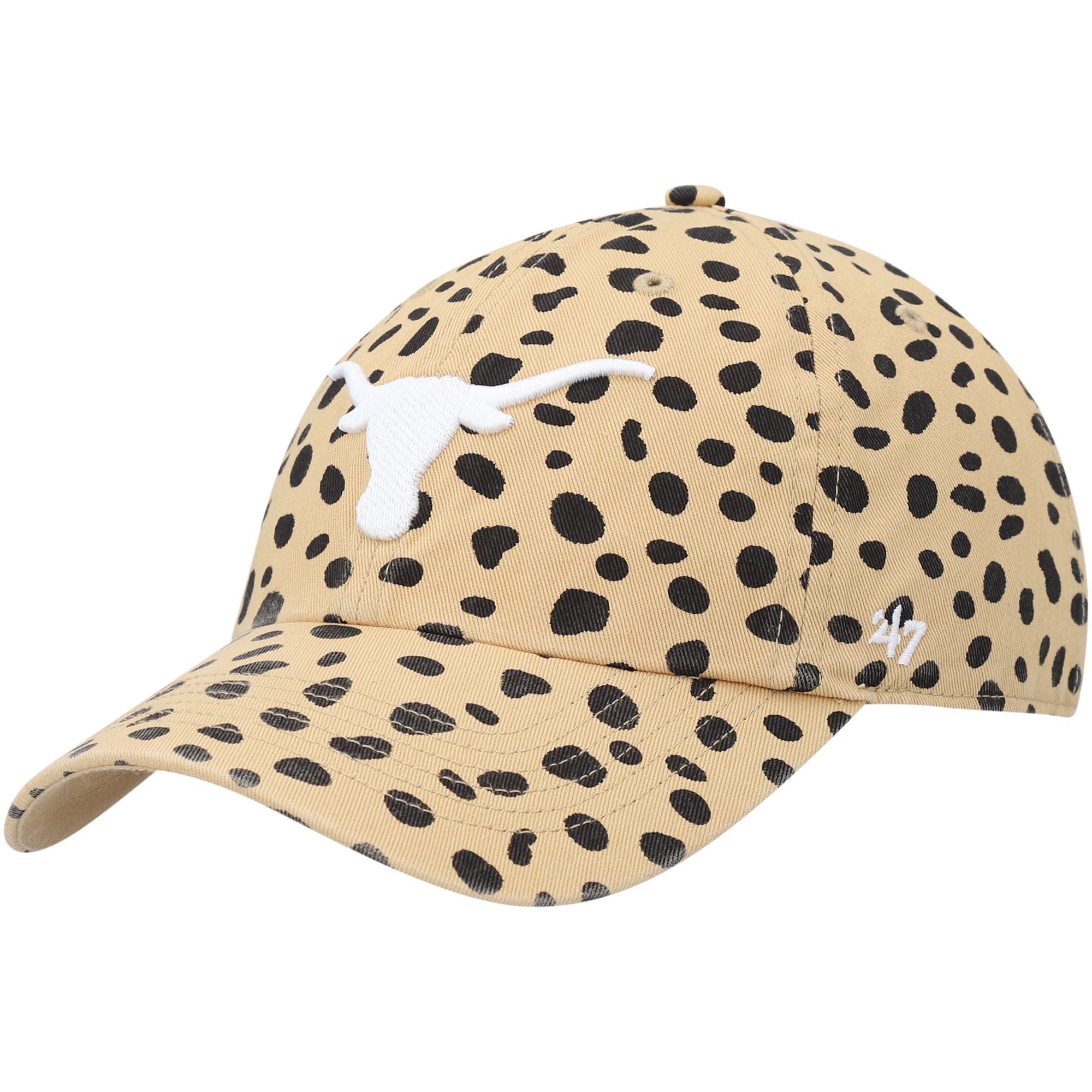 Women's '47 Tan Texas Longhorns Cheetah Clean Up Adjustable Hat | Fanatics