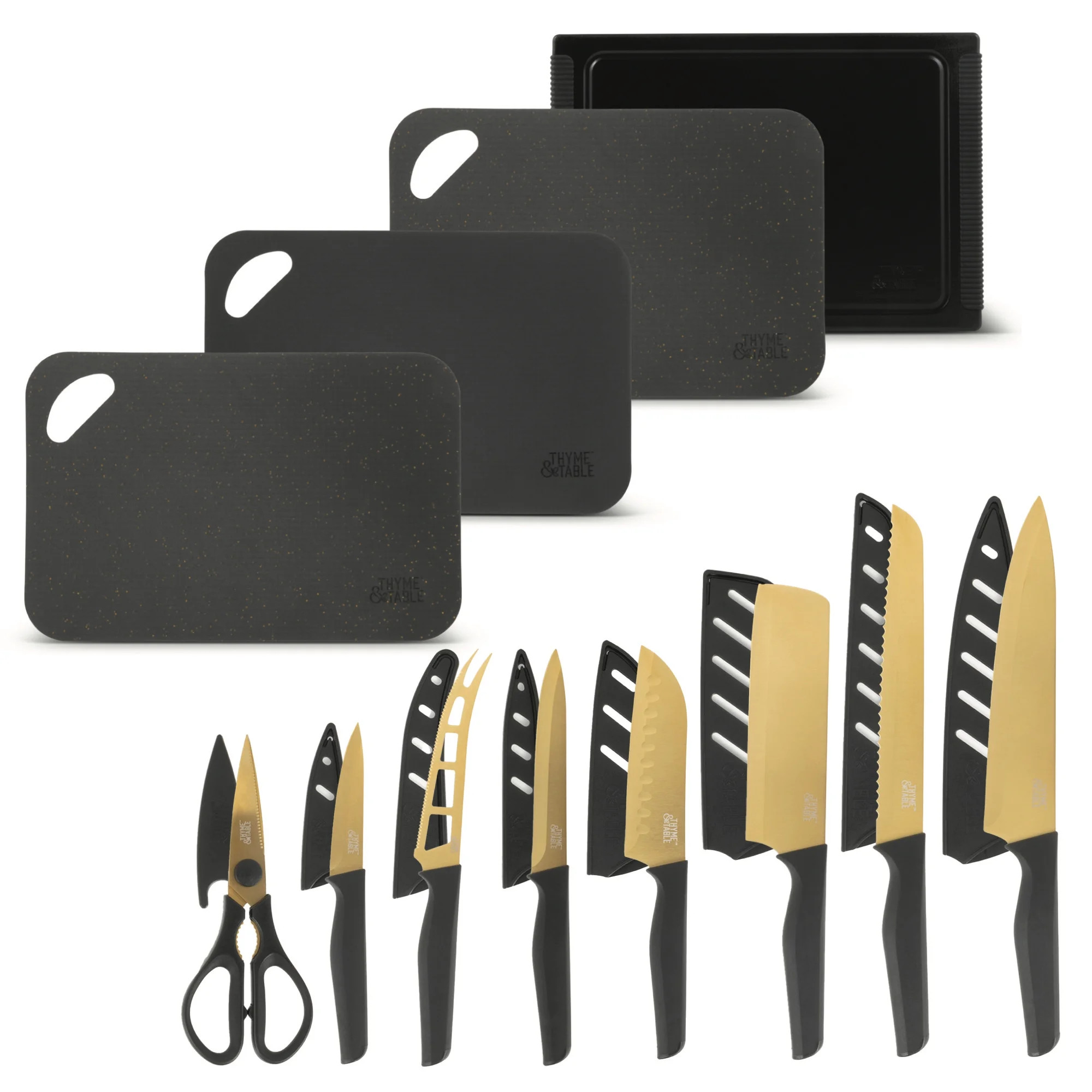 Thyme & Table 20-Piece Knife Set - Black | Walmart (US)