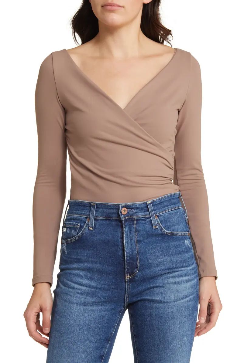 Long Sleeve Wrap Front Top | Nordstrom