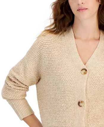 Juniors' Button-Front Cardigan Sweater | Macy's