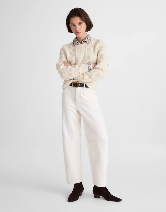 Mix-Stitched Crewneck Sweater in Wool | Madewell