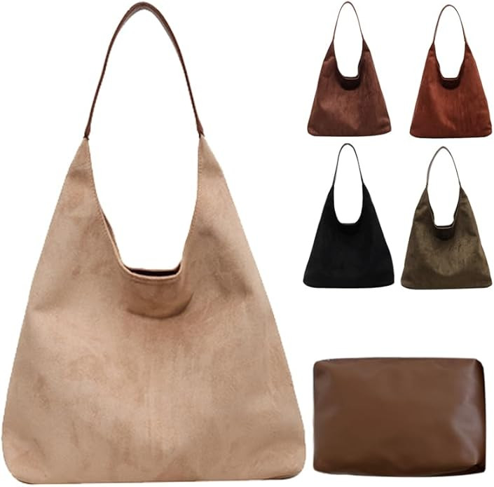 Brown Suede Bags for Women 2024 New Brown Suede Tote Bag for Women Suede Bag Brown Suede Purse Ba... | Amazon (US)