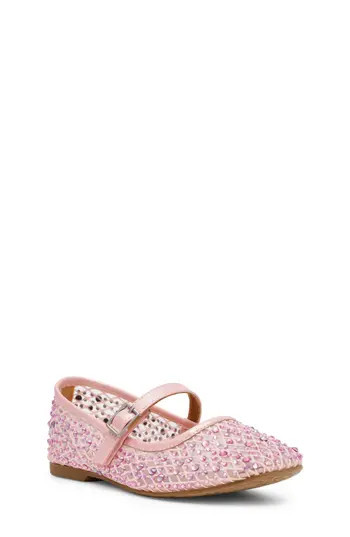 DV by Dolce Vita Kids' Blessed Rhinestone Mesh Mary Jane Flat in Pink at Nordstrom Rack, Size 3 M | Nordstrom Rack