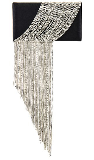 Adley Crystal Bag in Black & Silver | Revolve Clothing (Global)