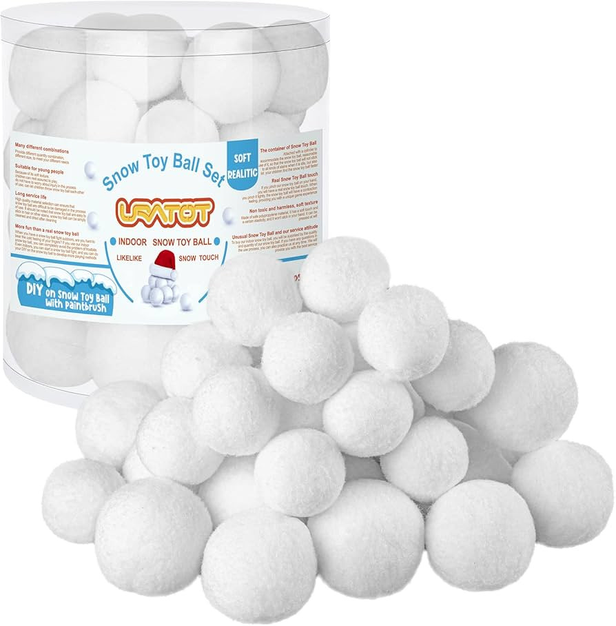 URATOT 40 Pack Indoor Snow Fight Ball Set Fake Snow Fight Ball Soft and Realistic with Boxes for ... | Amazon (US)