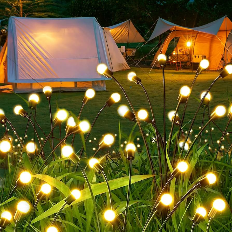 Firefly Solar Garden Lights Outdoor: 4 Pack Solar Firefly Lights Waterproof Lights, 8LED Vibrant ... | Amazon (US)