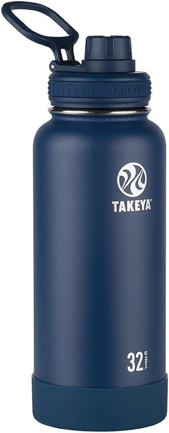 Takeya Actives Insulated Stainless Steel Water Bottle with Spout Lid, 32 Ounce, Midnight | Amazon (US)