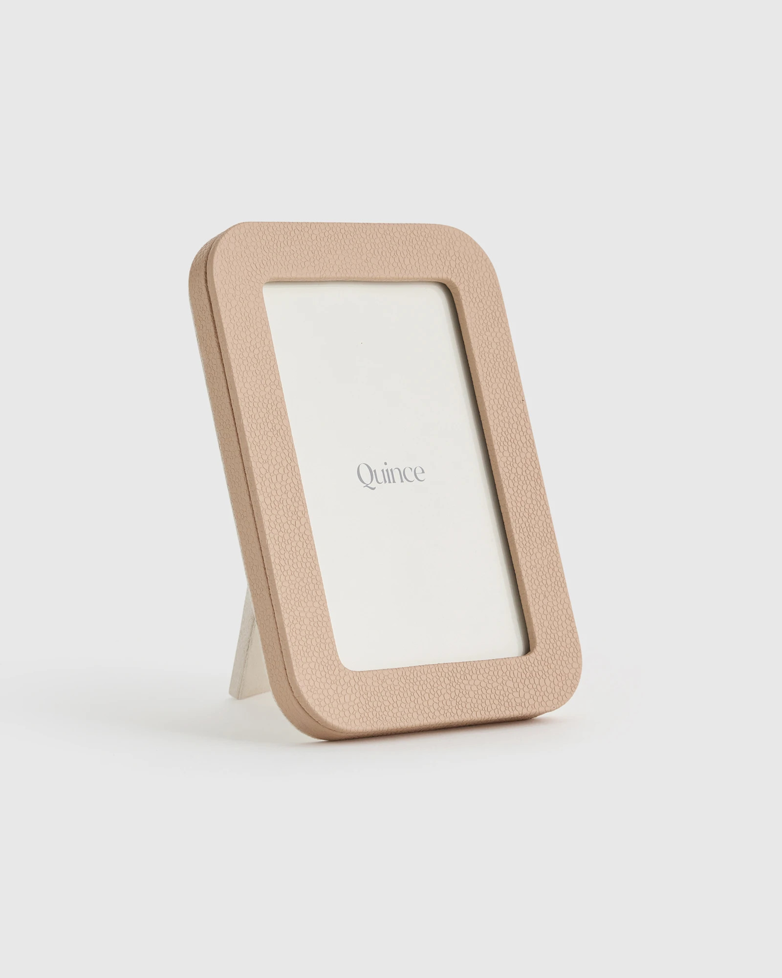 Quince | Shagreen Leather Picture Frame in Cream, Size 5x7 photo | Quince