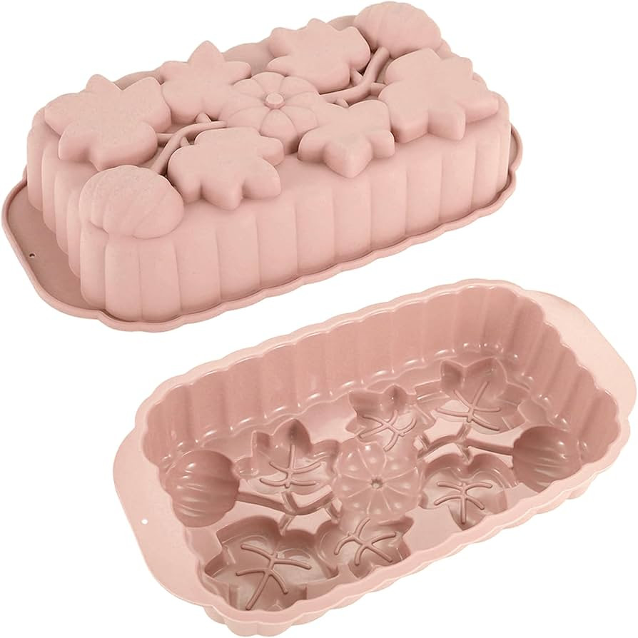 Molde de silicona para pan de Acción de Gracias para hornear en otoño, diseño rosa, calabaza y... | Amazon (US)