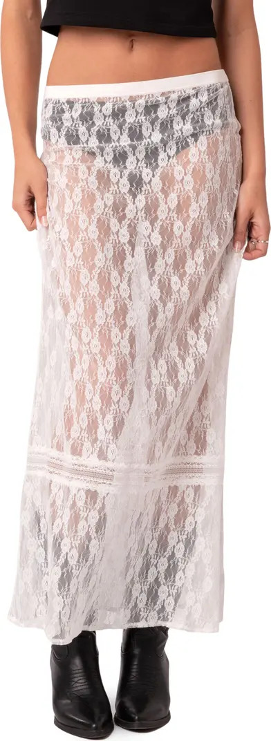 EDIKTED Sandra Sheer Lace Maxi Skirt | Nordstrom | Nordstrom