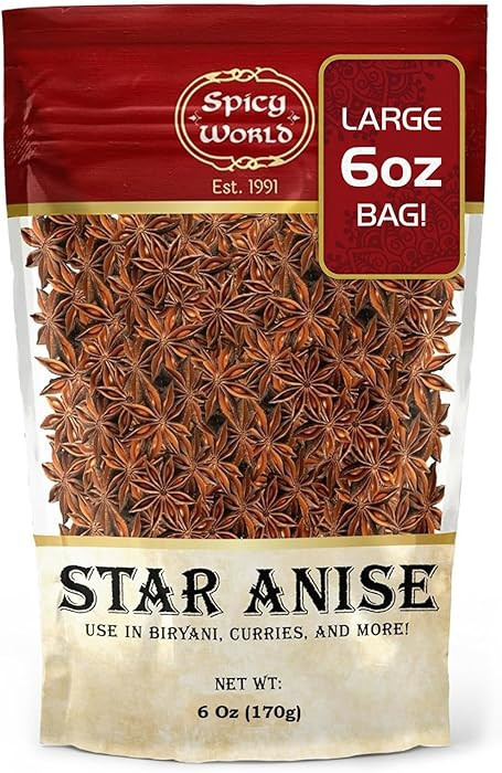 Star Anise Whole Pods 6 Oz Bag -Premium Quality, Vegan, All Natural, Dried, Great for Baking & Te... | Amazon (US)