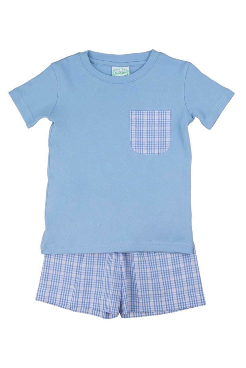George Plaid Pocket T-Shirt Set | Grace and James Kids