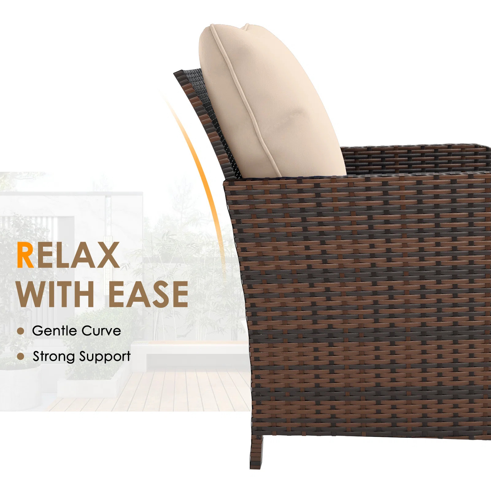 Idamarie 2 Person Wicker Rattan Outdoor  Conversation Set with Ottoman (no umbrella stand) | Wayfair North America