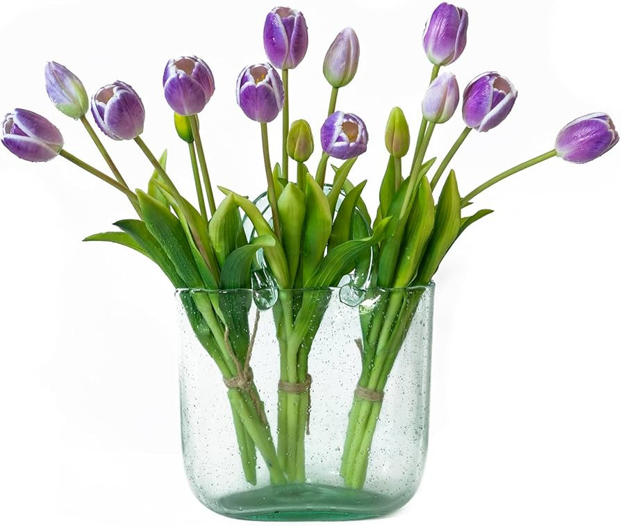 15pcs Artificial Tulips Flowers, Real Touch Latex Bouquet, Fake Tulips for Office Wedding Party H... | Amazon (US)