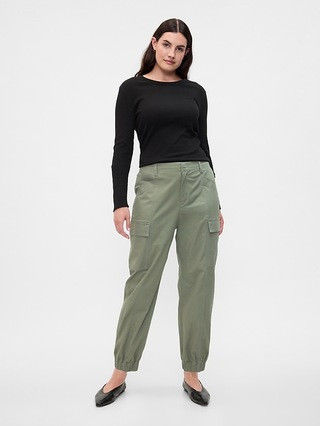 Mid Rise Downtown Khaki Cargo Joggers | Gap Factory