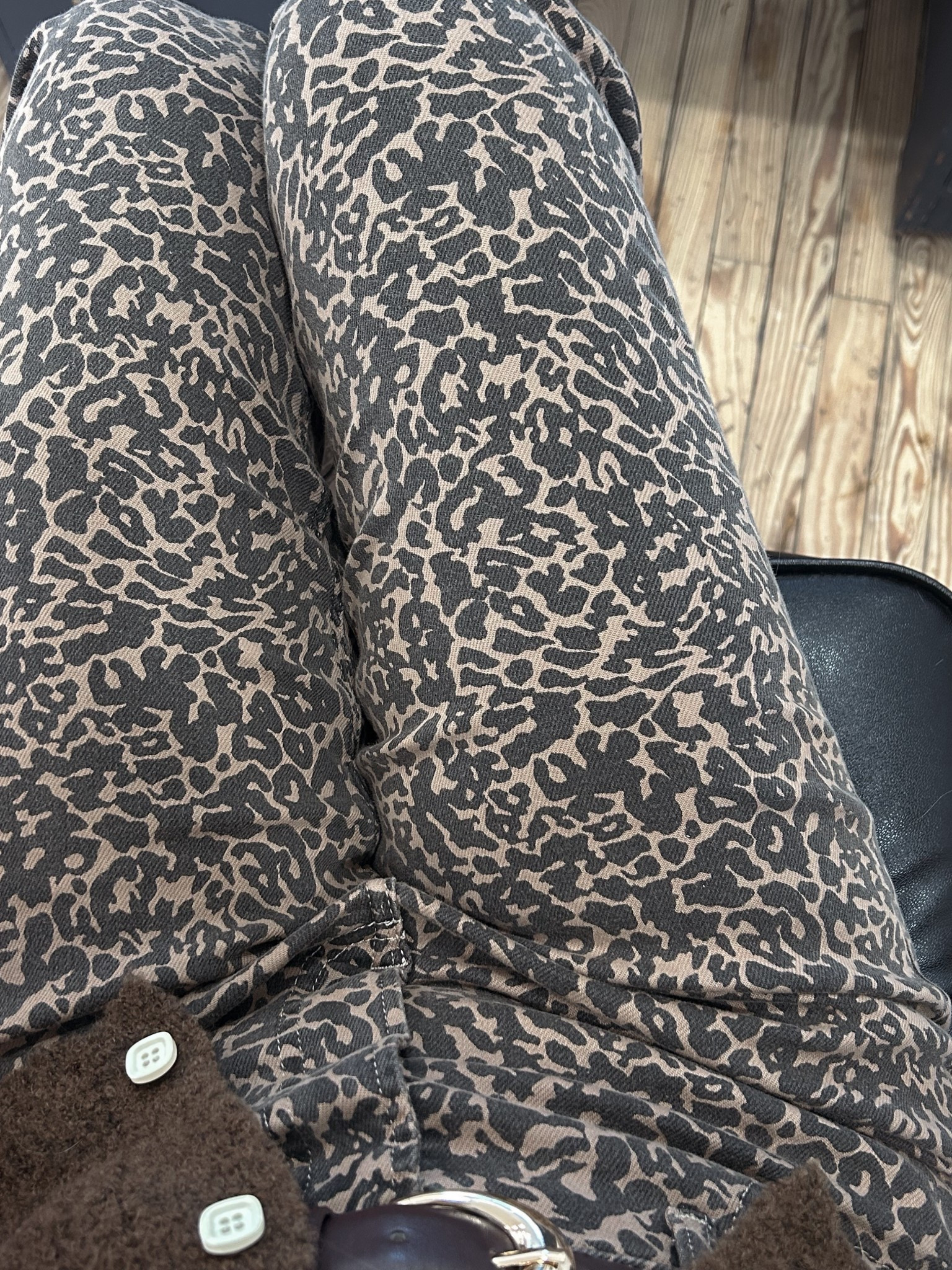 cheetah print jeans, printed jeans, spring finds, spring jeans, comfy jeans, brown belt 

#LTKootd