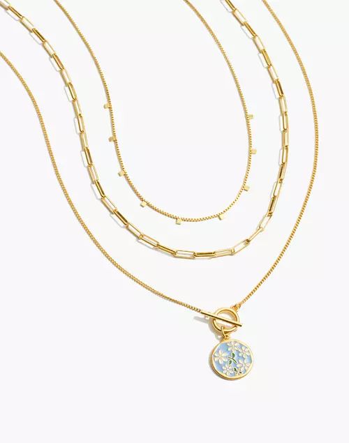 Enamel Daisy Coin Necklace Set | Madewell