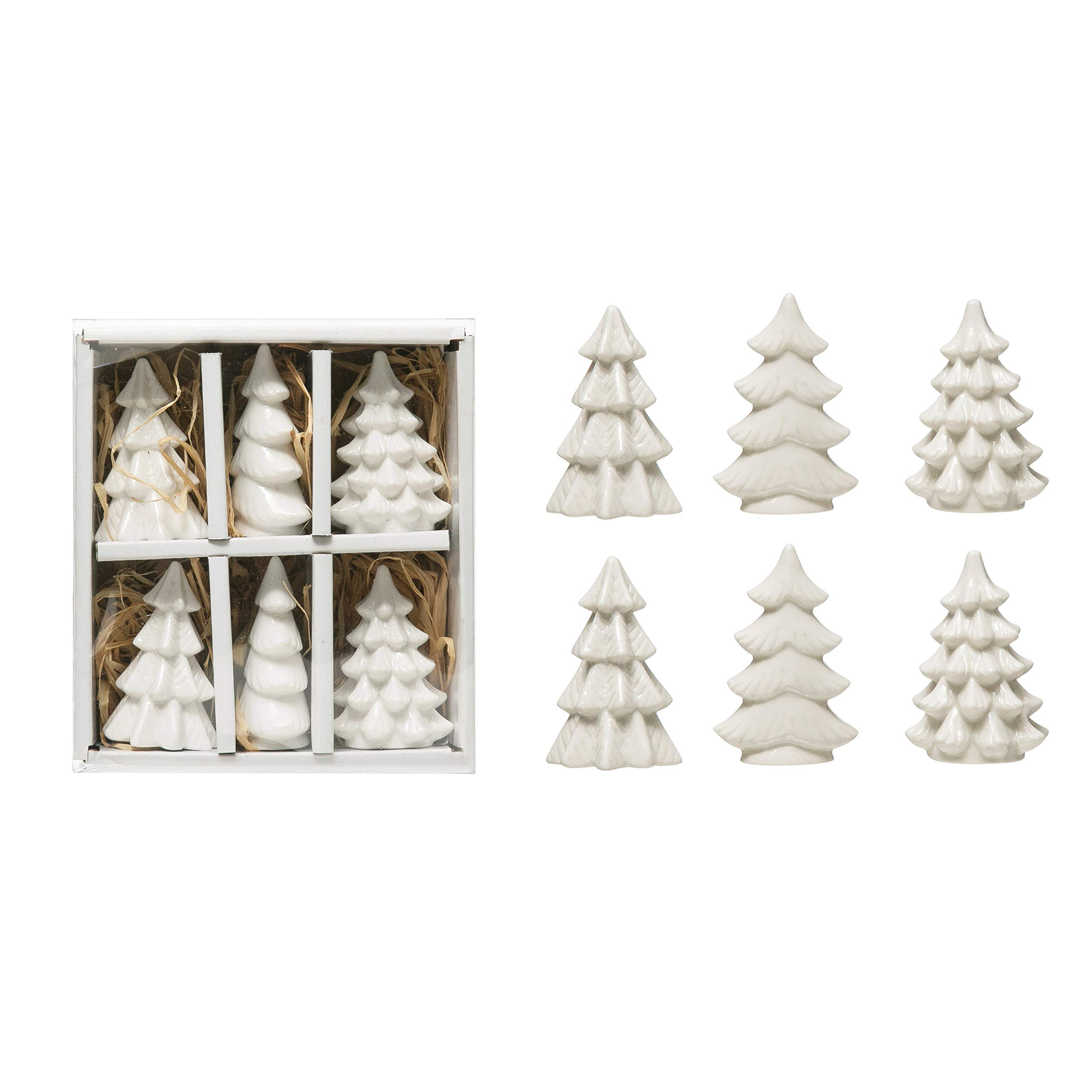 Creative Co-Op 2.5" Stoneware (Boxed Set of 6) Trees, White | Amazon (CA)
