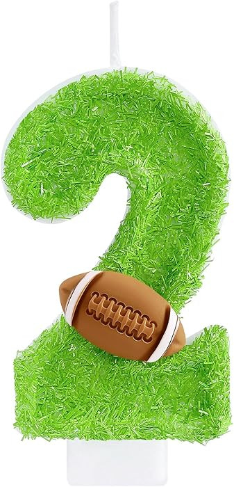 Football Number 2 Candle, Green Football Birthday Candles, Birthday Candles Cake Topper Decoratio... | Amazon (US)