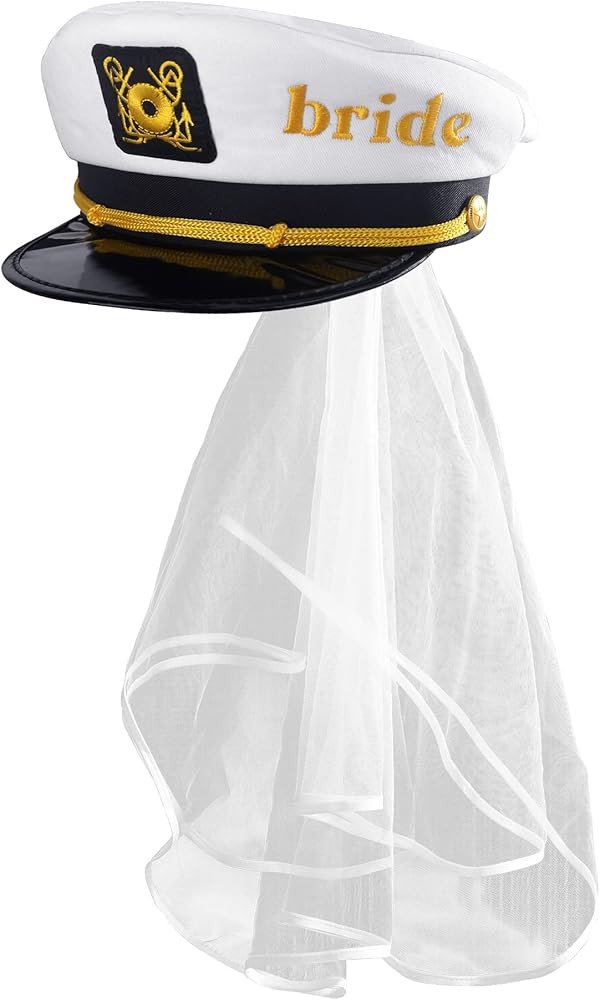 MGupzao Bride Captain Hat Bachelorette Party Favor, Bridal Party Hats with Veil, Bride to be Gift... | Amazon (US)